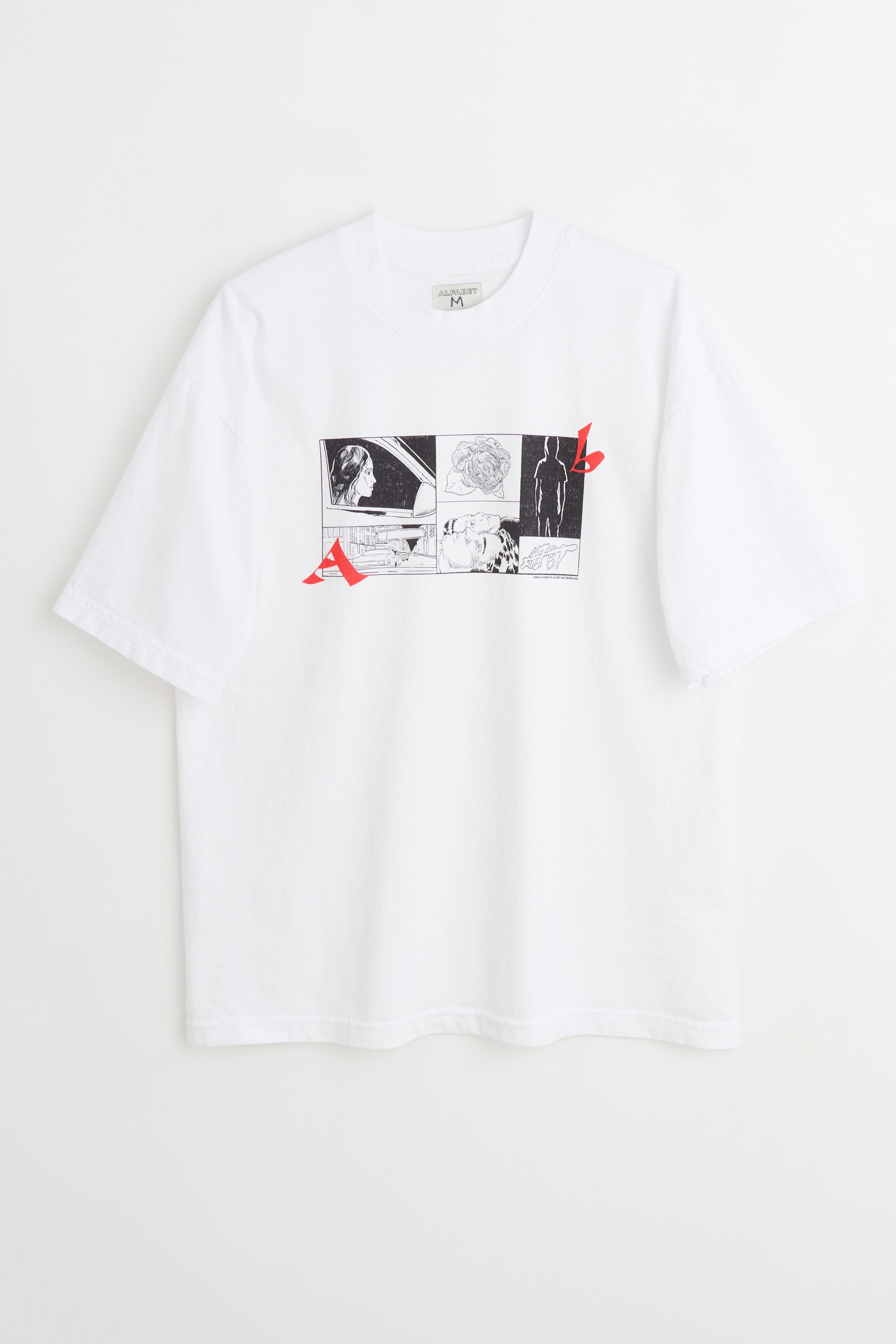 Alfabet White Tee Storyboard Print White