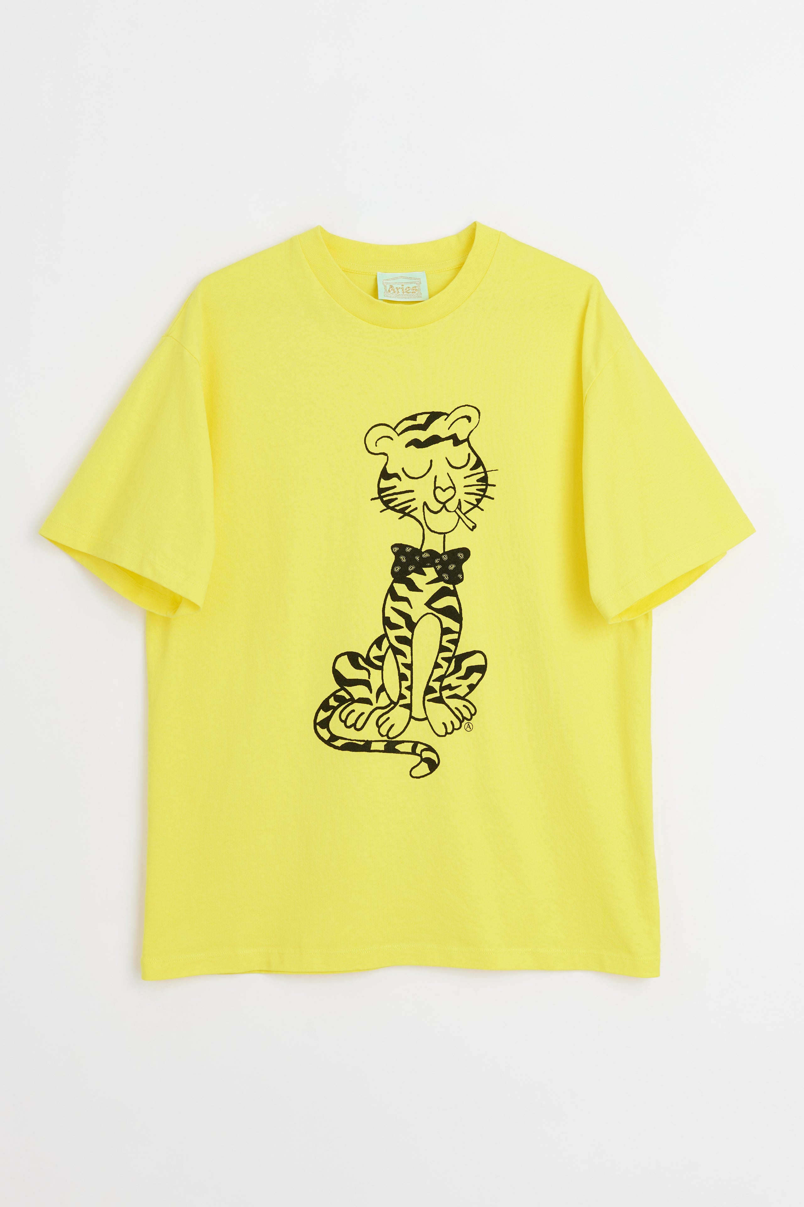 Aries Smoking Tiger SS Tee Yellow