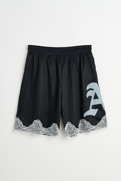 Aries Gothic Lace Airtex Shorts Black – Très Bien