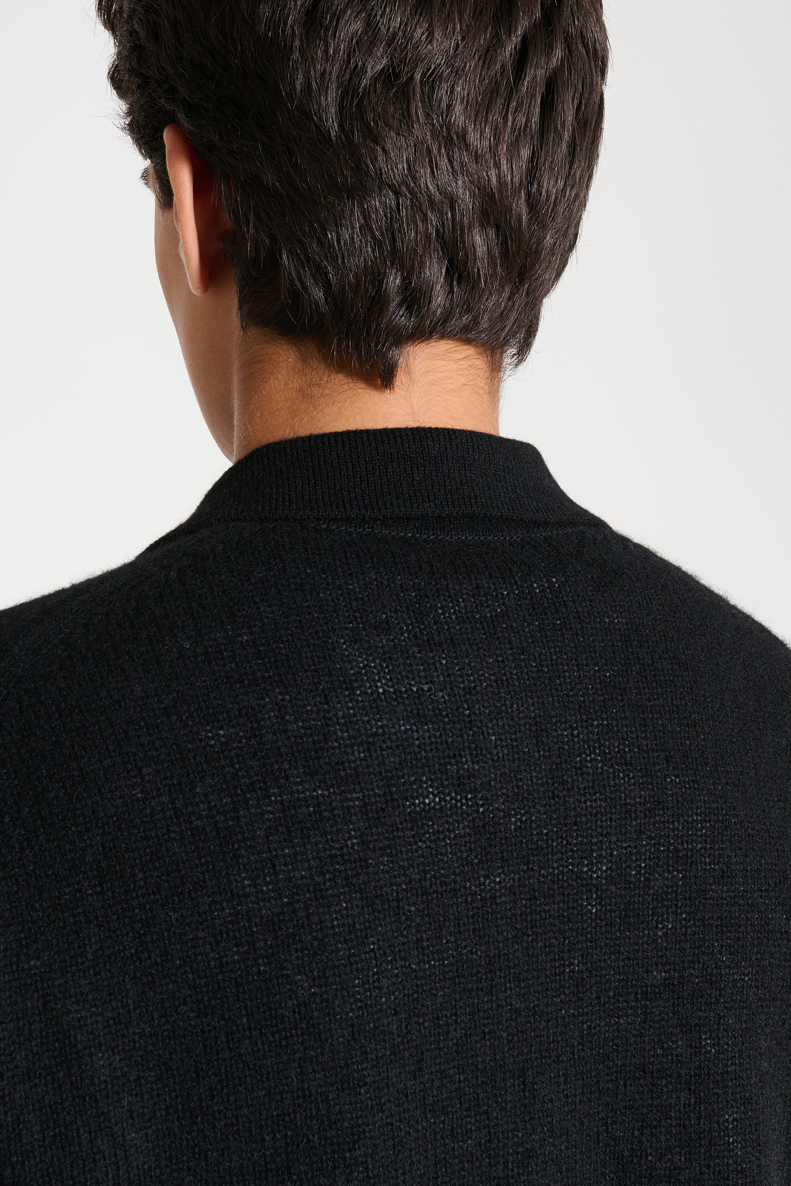 Auralee Shetland Wool Cashmere Knit Cardigan Black