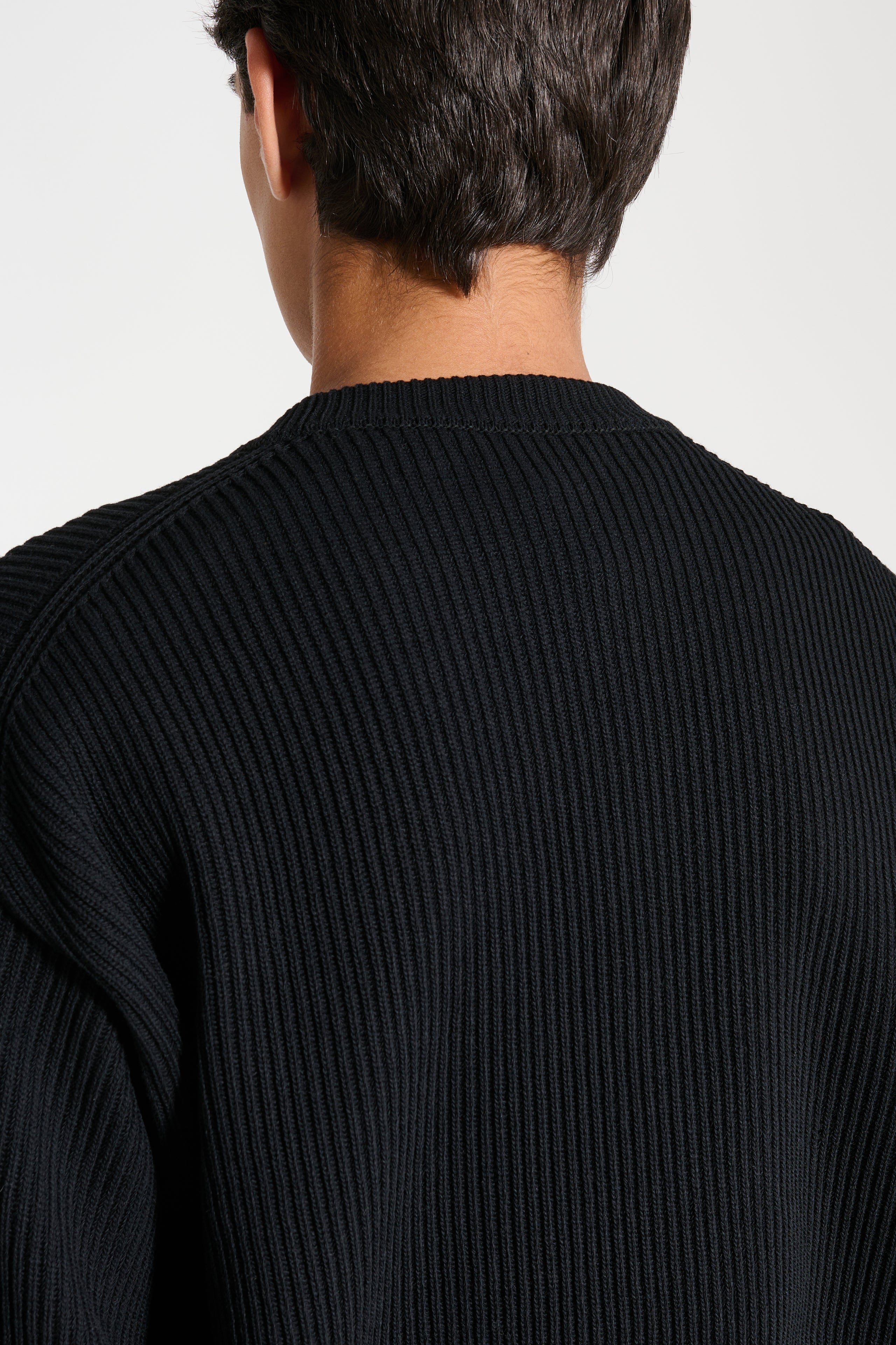 Auralee Superfine Wool Rib Knit P/O Black