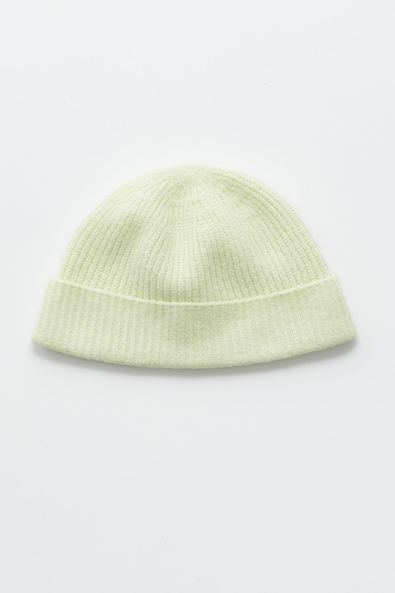 Auralee Wool Soft Cord Knit Cap Light Lime