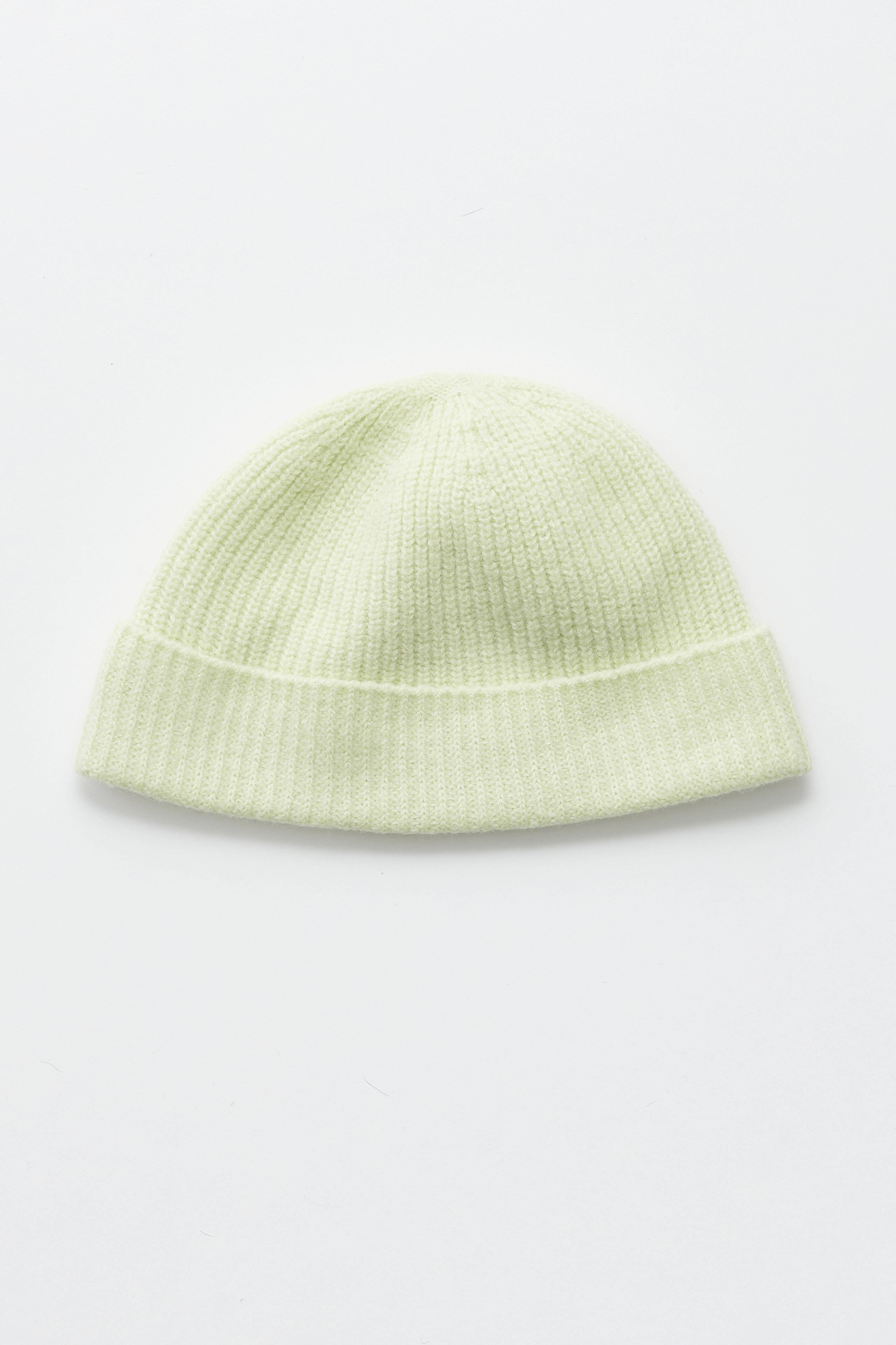 Auralee Wool Soft Cord Knit Cap Light Lime