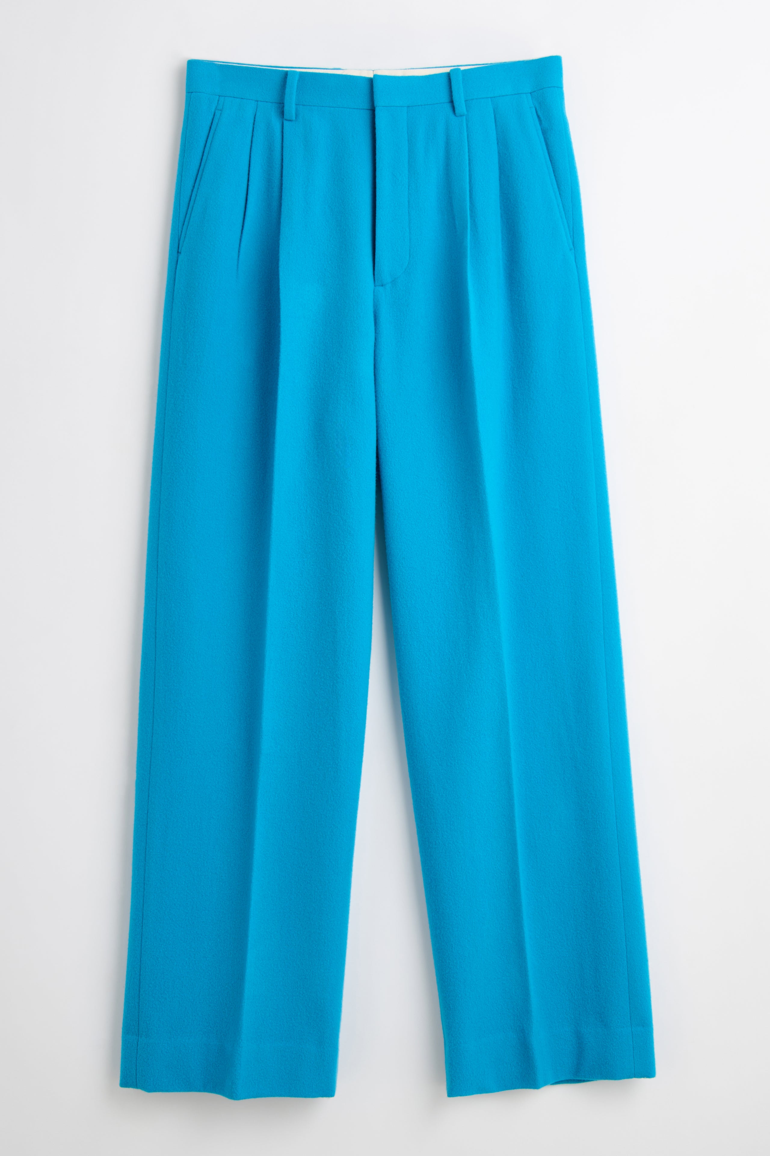 Auralee Brushed Super Fine Wool Flannel Slacks Light Blue