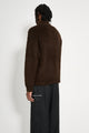 Auralee Merino Wool Boa Knit Half Zip P/O Dark Brown
