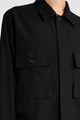 Auralee Wool Herringbone Overshirt Black