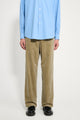 Auralee Pigment Dye Finx Corduroy Wide 5P Pants Olive Brown