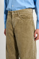 Auralee Pigment Dye Finx Corduroy Wide 5P Pants Olive Brown