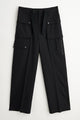 Auralee Wool Herringbone Cargo Pants Black