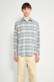 Auralee Super Light Wool Check Shirt Blue Green Check