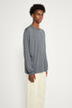 Auralee Wool Soft Jersey L/S Tee Top Charcoal