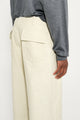 Auralee Washed Baggy Satin Bleached Baker Pants Dusty Ivory
