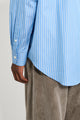 Auralee Cotton Silk Stripe Shirt Blue Stripe