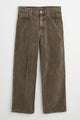 Auralee Pigment Dyed Finx Corduroy Wide 5P Pants Olive Brown