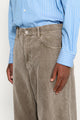 Auralee Pigment Dyed Finx Corduroy Wide 5P Pants Olive Brown