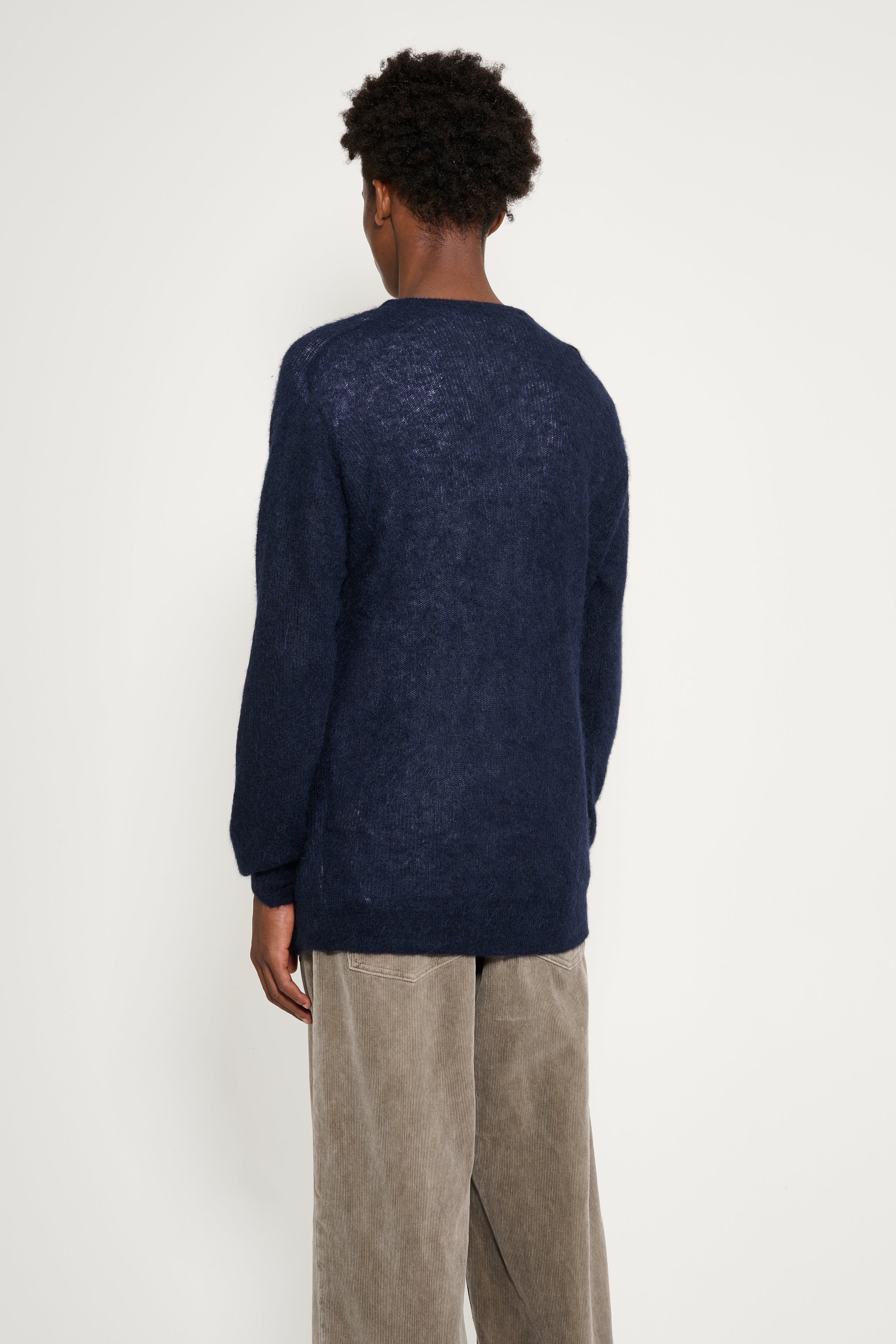 Auralee Baby Suri Alpaca Sheer Knit P/O Navy