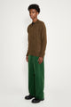Auralee Pigment Dyed Finx Corduroy Wide 5P Pants Forest Green