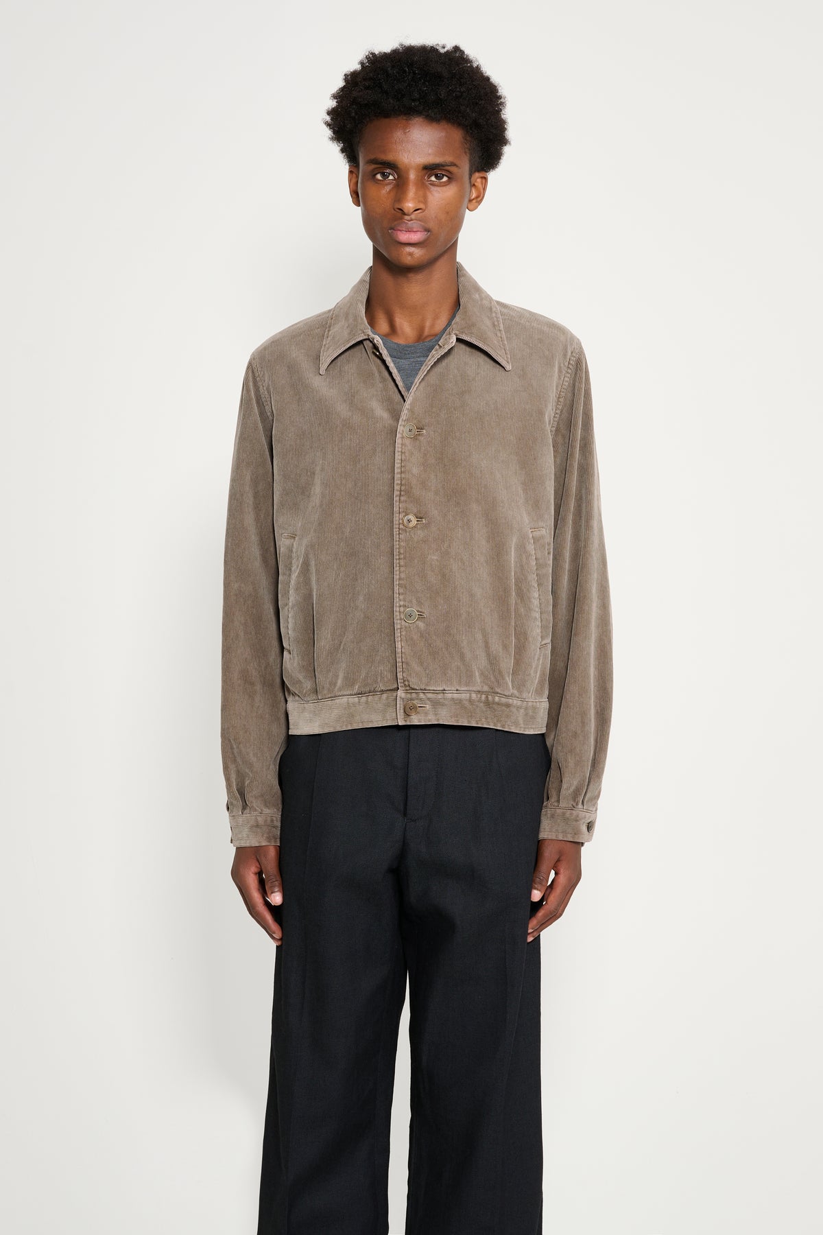 Auralee Pigment Dyed Finx Corduroy Blouson Olive Brown – Très Bien