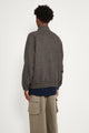 Auralee Alpaca Wool Silk Tweed Zip Blouson Gray Brown Hairline