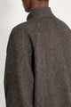 Auralee Alpaca Wool Silk Tweed Zip Blouson Gray Brown Hairline