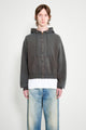 Auralee Product Dyed Pima Light Zip Hoodie Ink Black