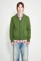 Auralee Wool Cashmere Felted Knit Cardigan Olive