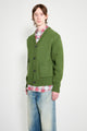 Auralee Wool Cashmere Felted Knit Cardigan Olive