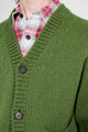 Auralee Wool Cashmere Felted Knit Cardigan Olive