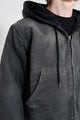 Auralee Product Dyed Organic Cotton Duck Short Zip Parka Faded Black