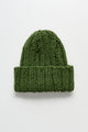 Auralee Wool Cashmere Felted Hand Knit Beanie Olive