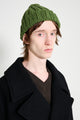 Auralee Wool Cashmere Felted Hand Knit Beanie Olive