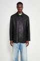 Auralee Textured Lamb Leather Jacket Black