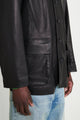 Auralee Textured Lamb Leather Jacket Black