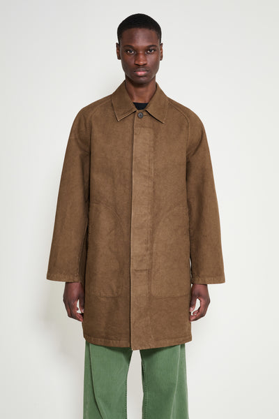 Auralee Garment Dyed Organic Cotton Heavy Twill Short Coat Dark