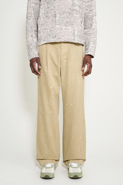 Auralee Garment Dyed Finx Light Chino One-Tuck Wide Pants Beige Auralee Garment Dyed Finx Light Chino One-Tuck Wide Pants Beige