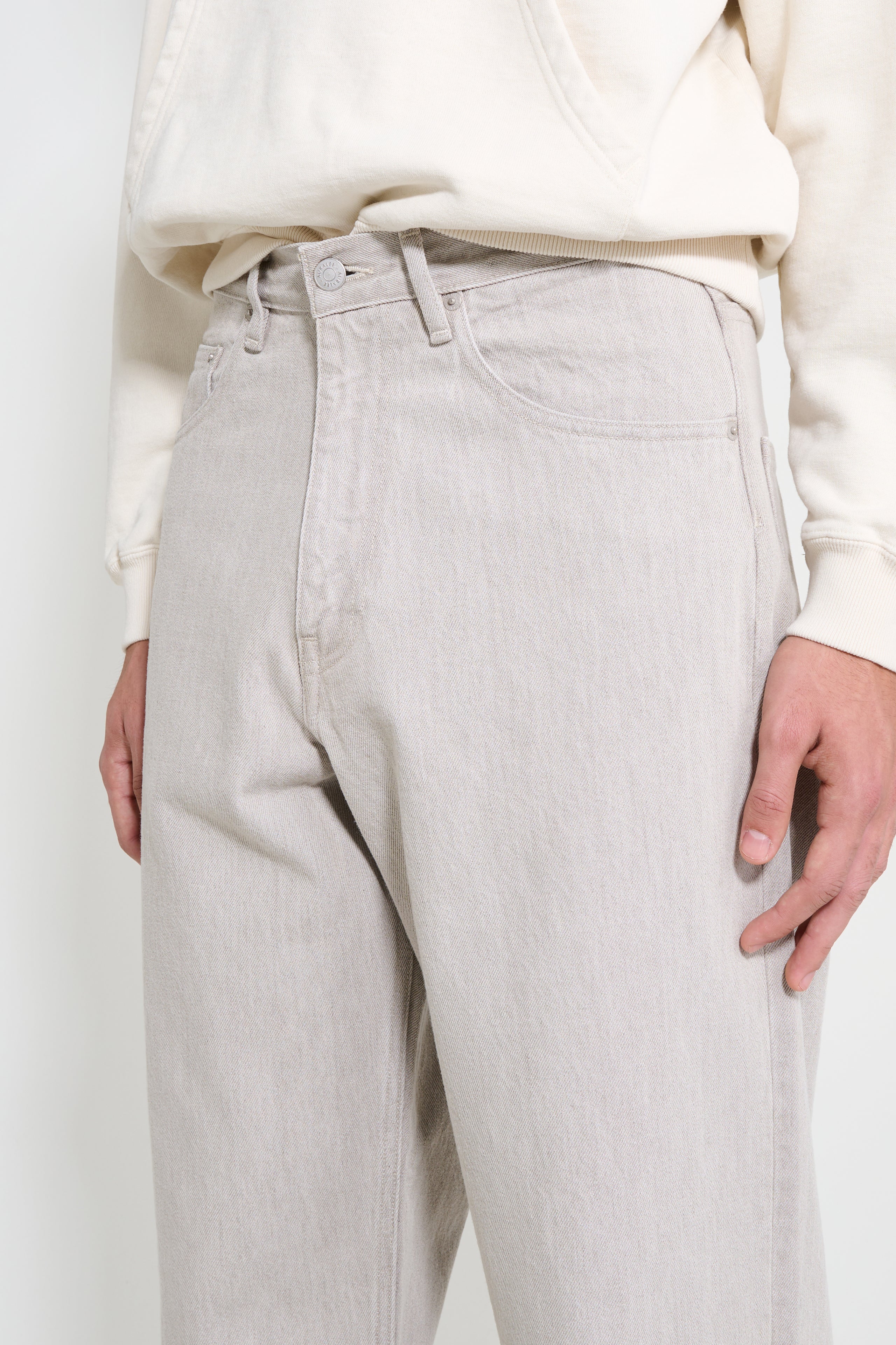 Auralee Faded Hard Twist Denim Wide Pants Brown / Light Grey