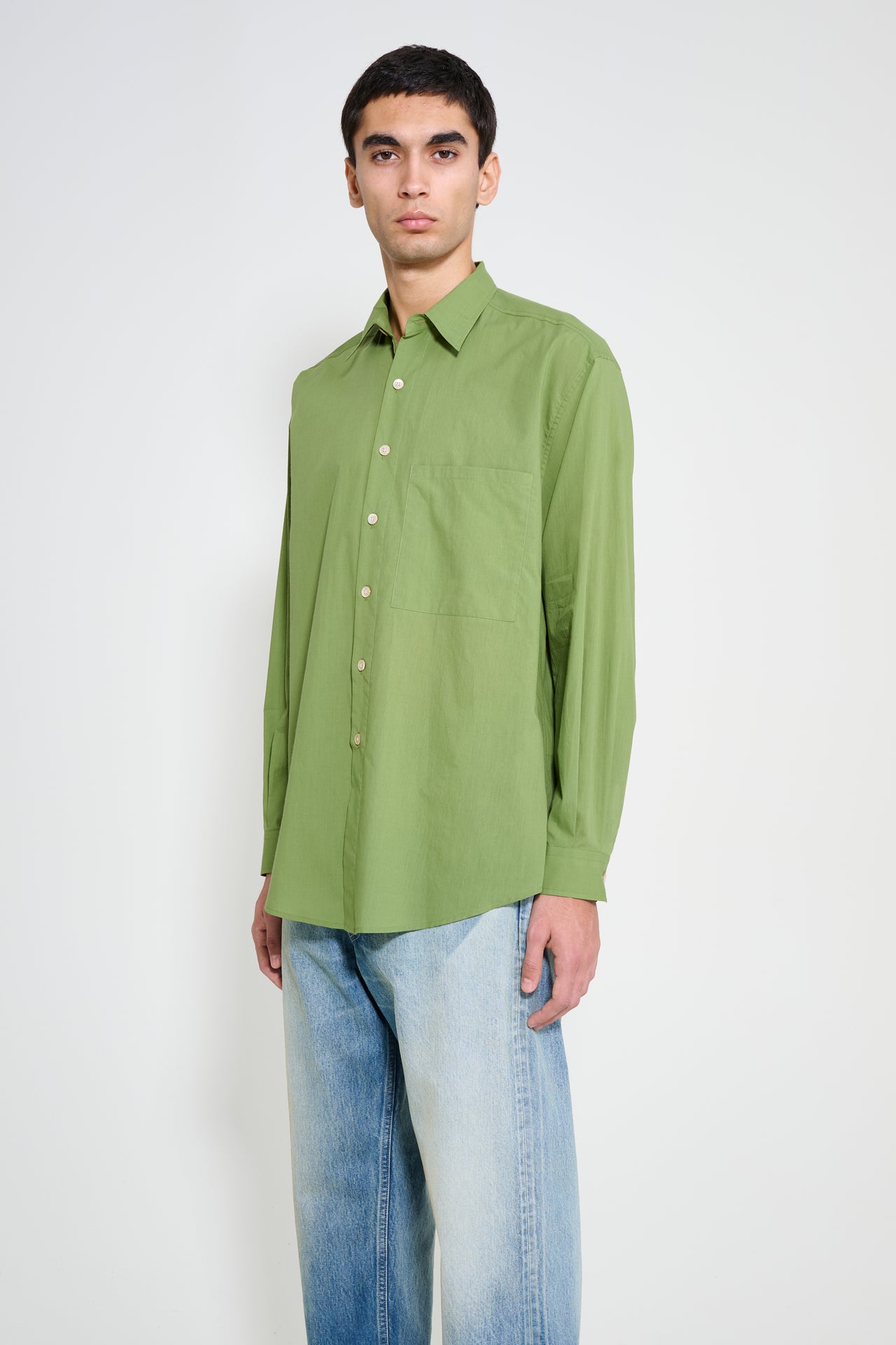 Auralee Super Fine Cotton Lawn Shirt Dusty Green