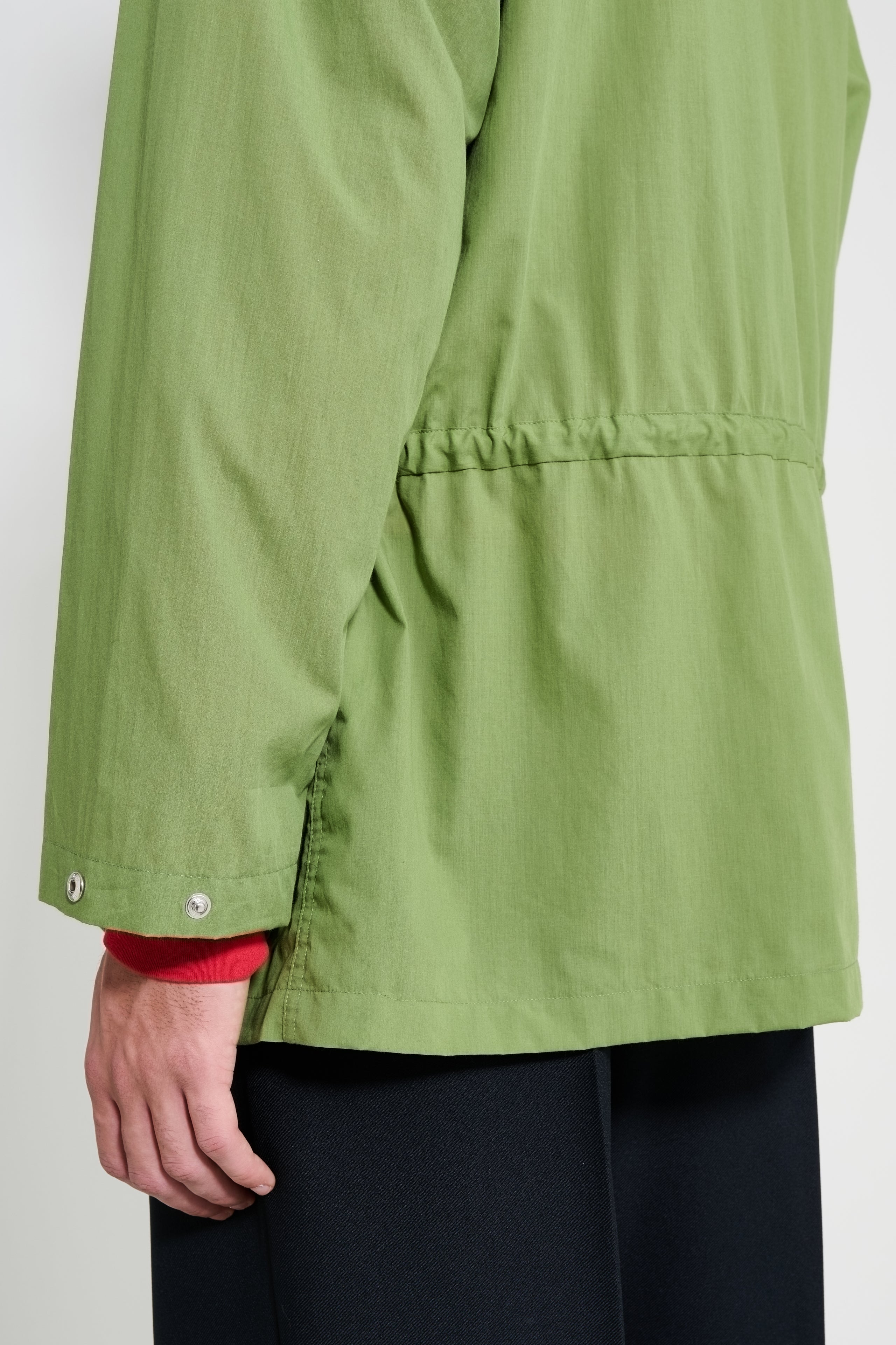 Auralee Super Fine Cotton Lawn Hooded Blouson Dusty Green