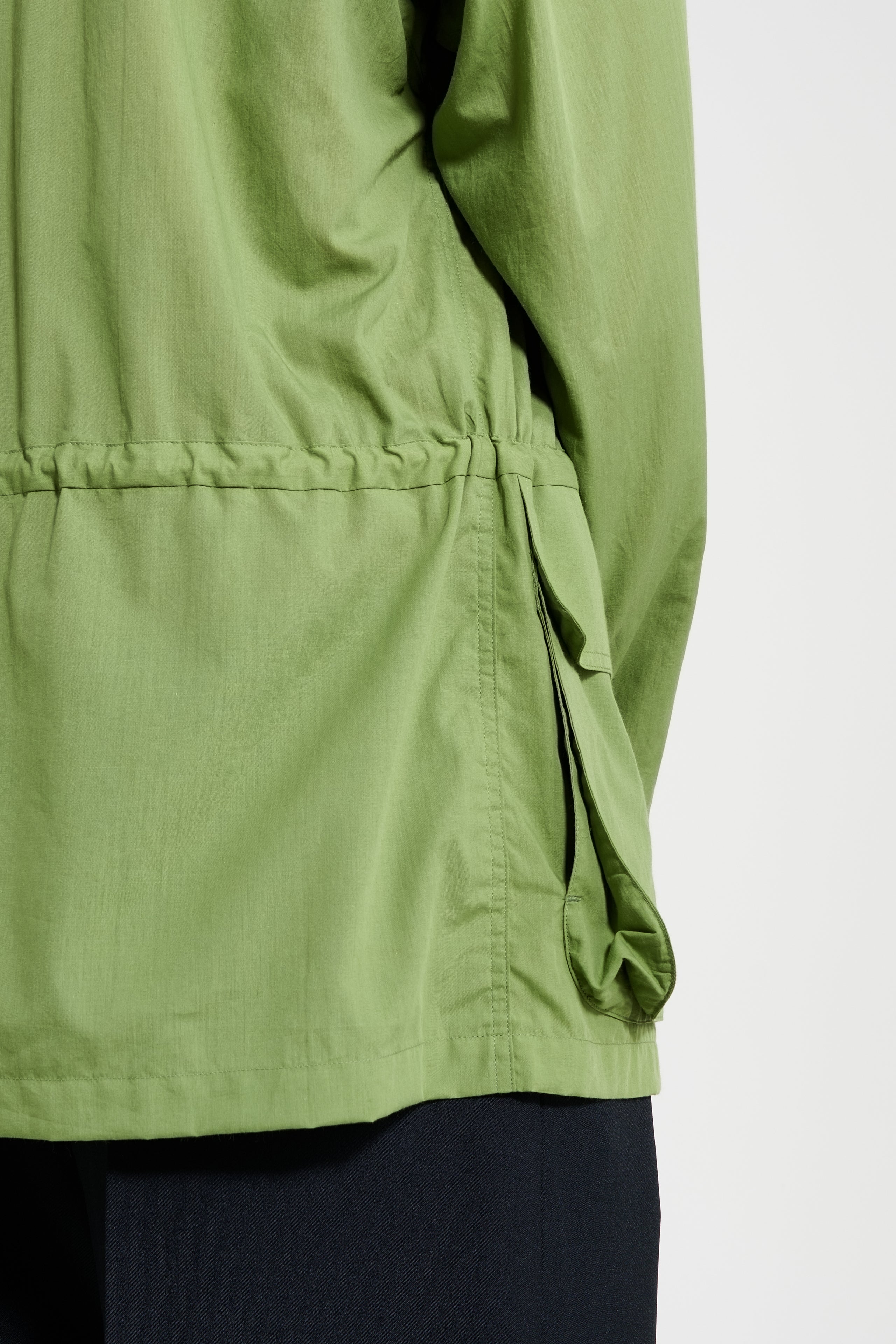 Auralee Super Fine Cotton Lawn Hooded Blouson Dusty Green