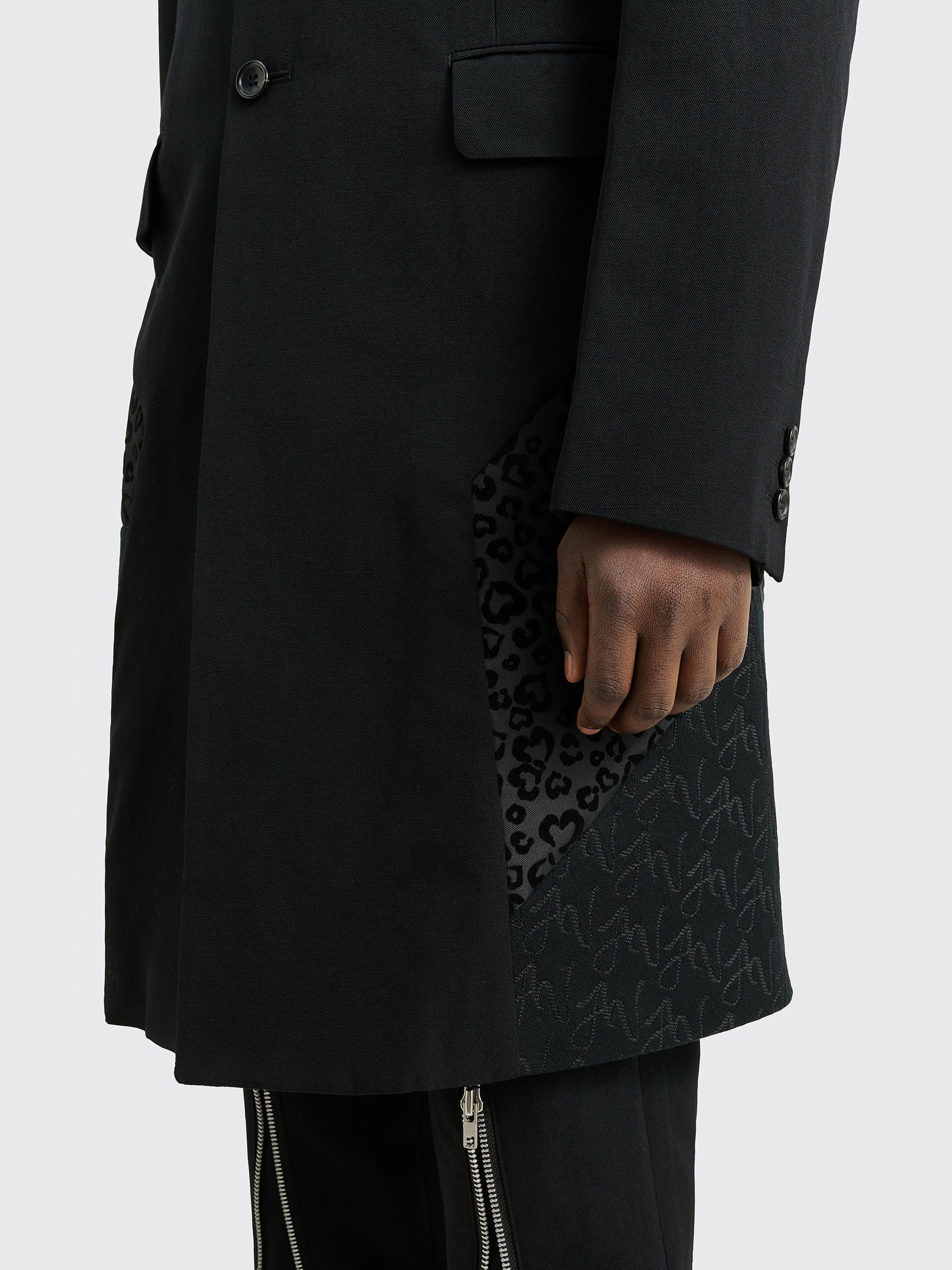 Comme des Garçons Homme Plus Leopard Coat Black