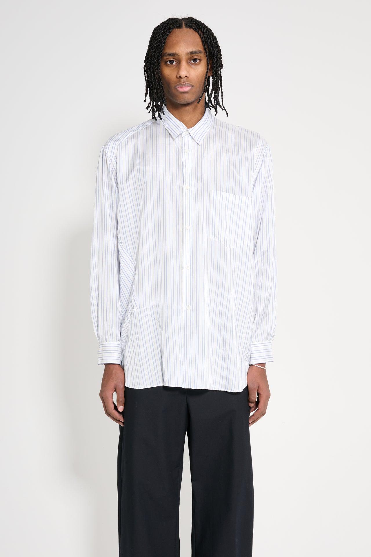 Comme des Garçons Homme Plus Vertical Stripe Shirt White / Blue