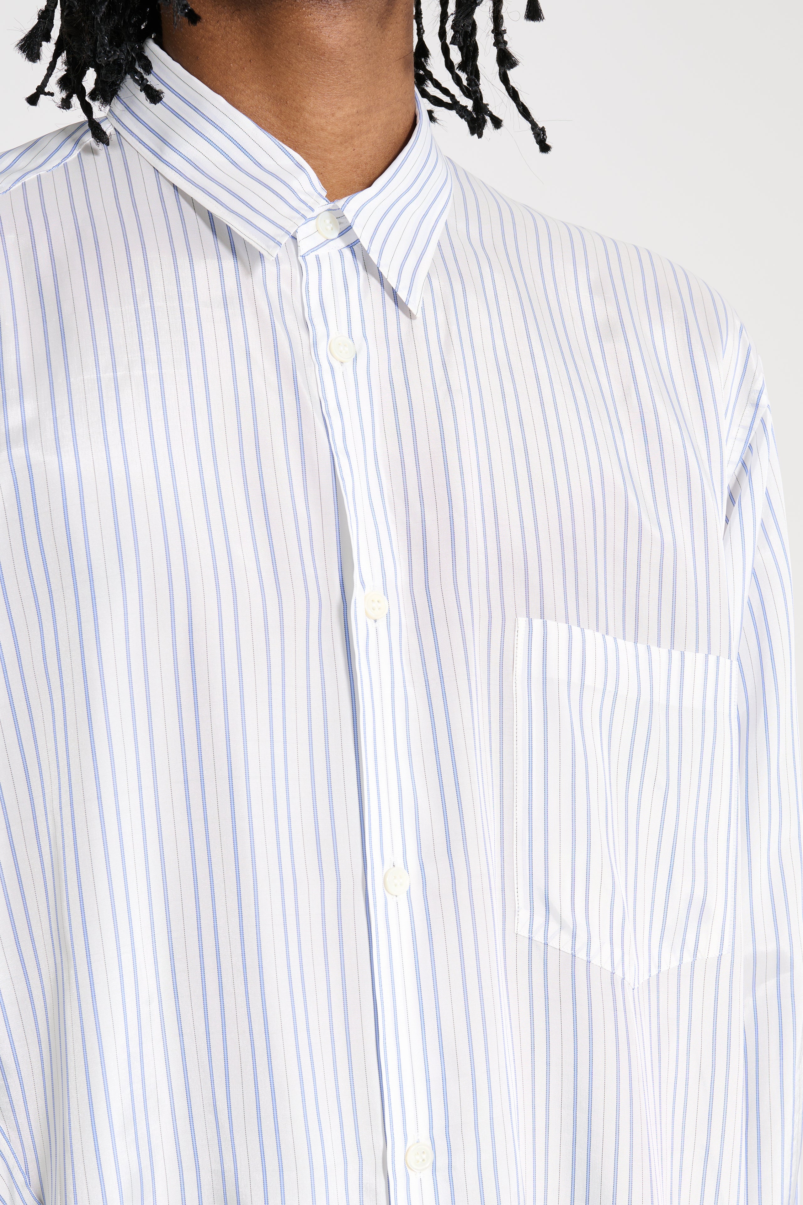 Comme des Garçons Homme Plus Vertical Stripe Shirt White / Blue