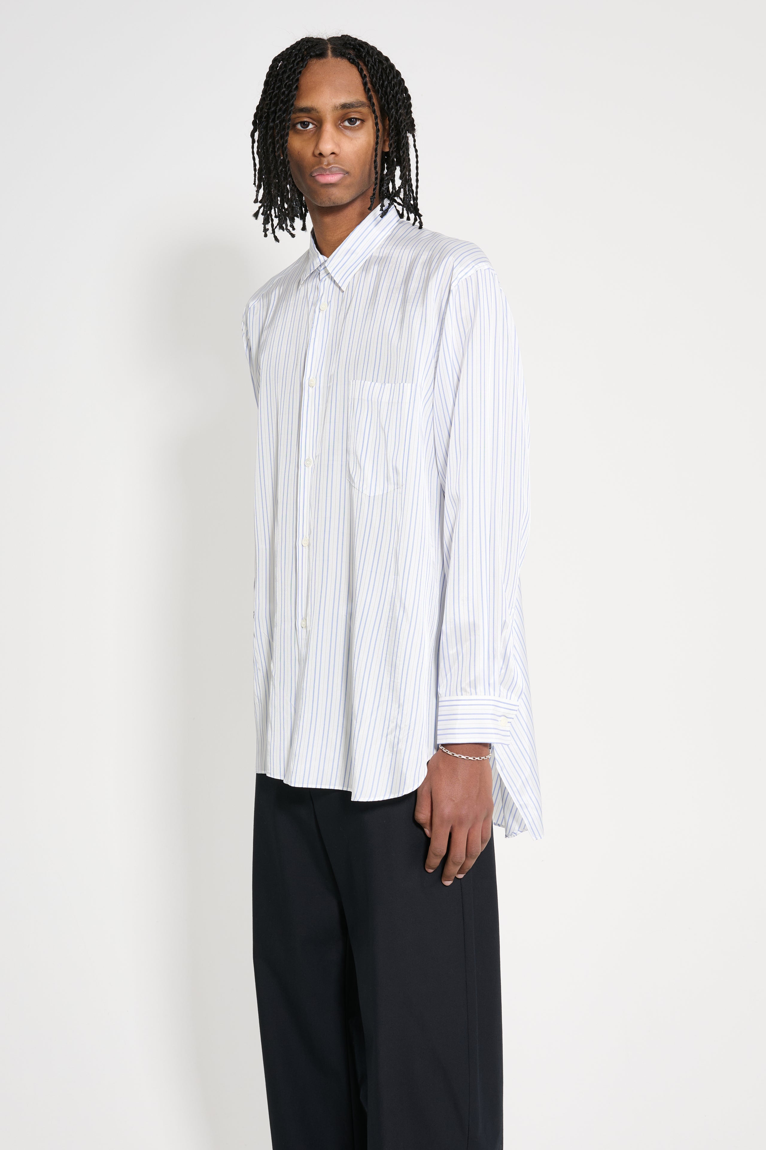 Comme des Garçons Homme Plus Vertical Stripe Shirt White / Blue