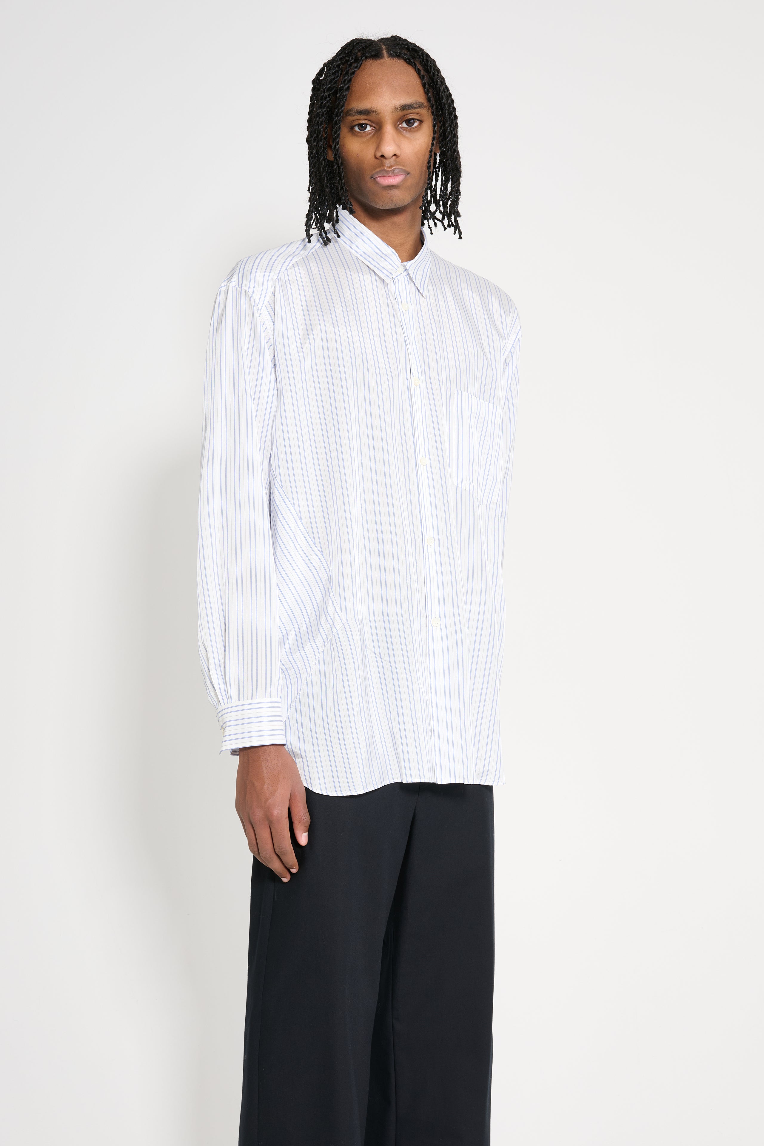 Comme des Garçons Homme Plus Vertical Stripe Shirt White / Blue