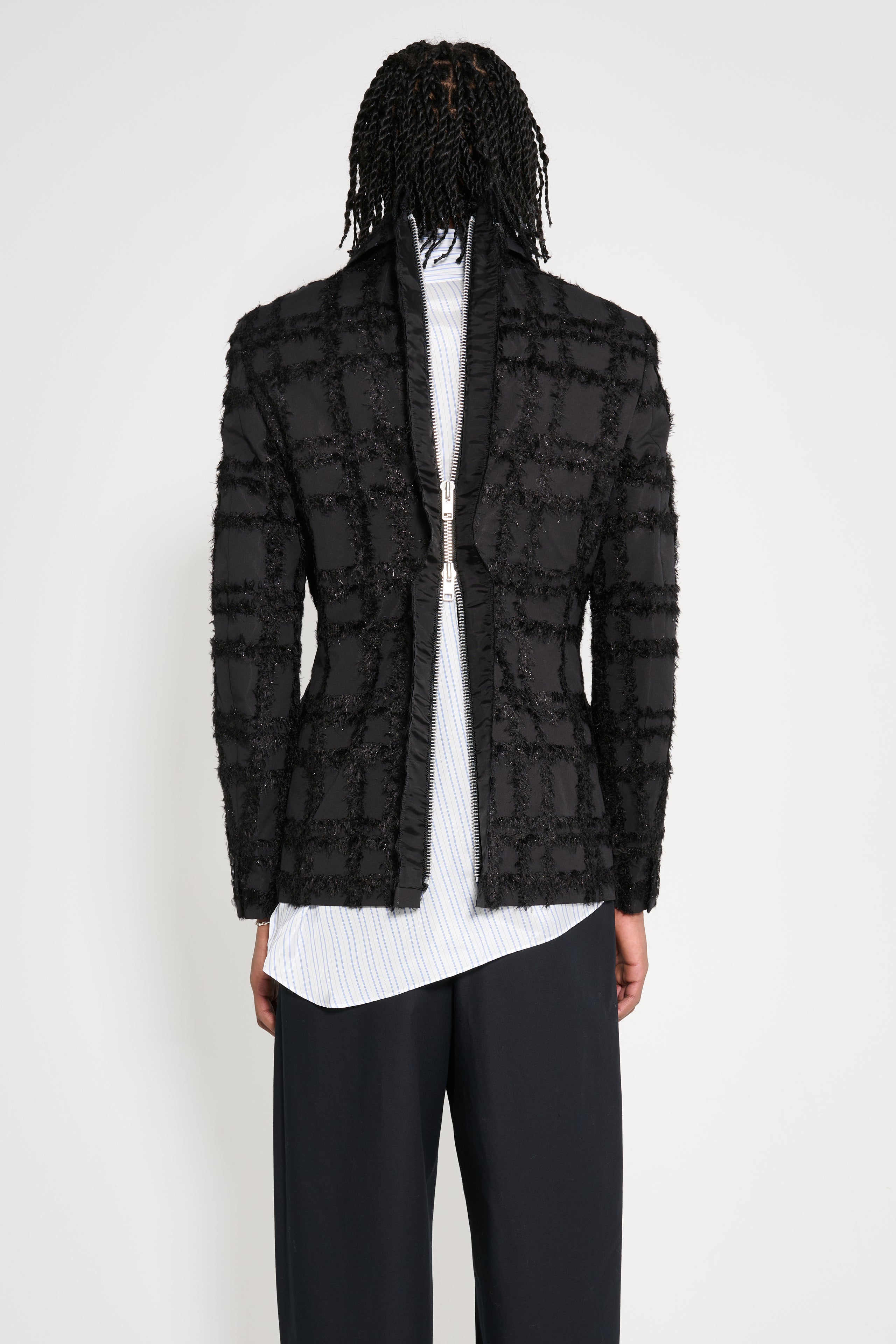 Comme des Garçons Homme Plus Fil-Coupé Effect Blazer Black