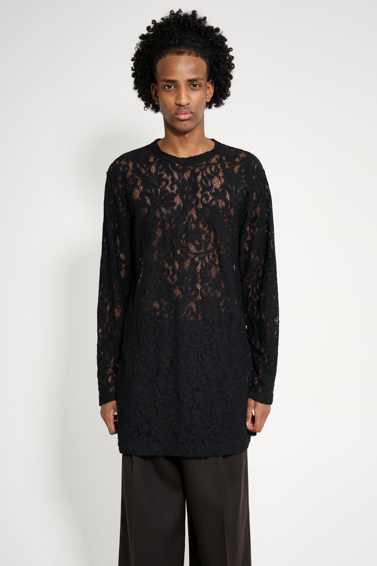 Comme des Garçons Homme Plus Lace Long Sleeve T-shirt Black