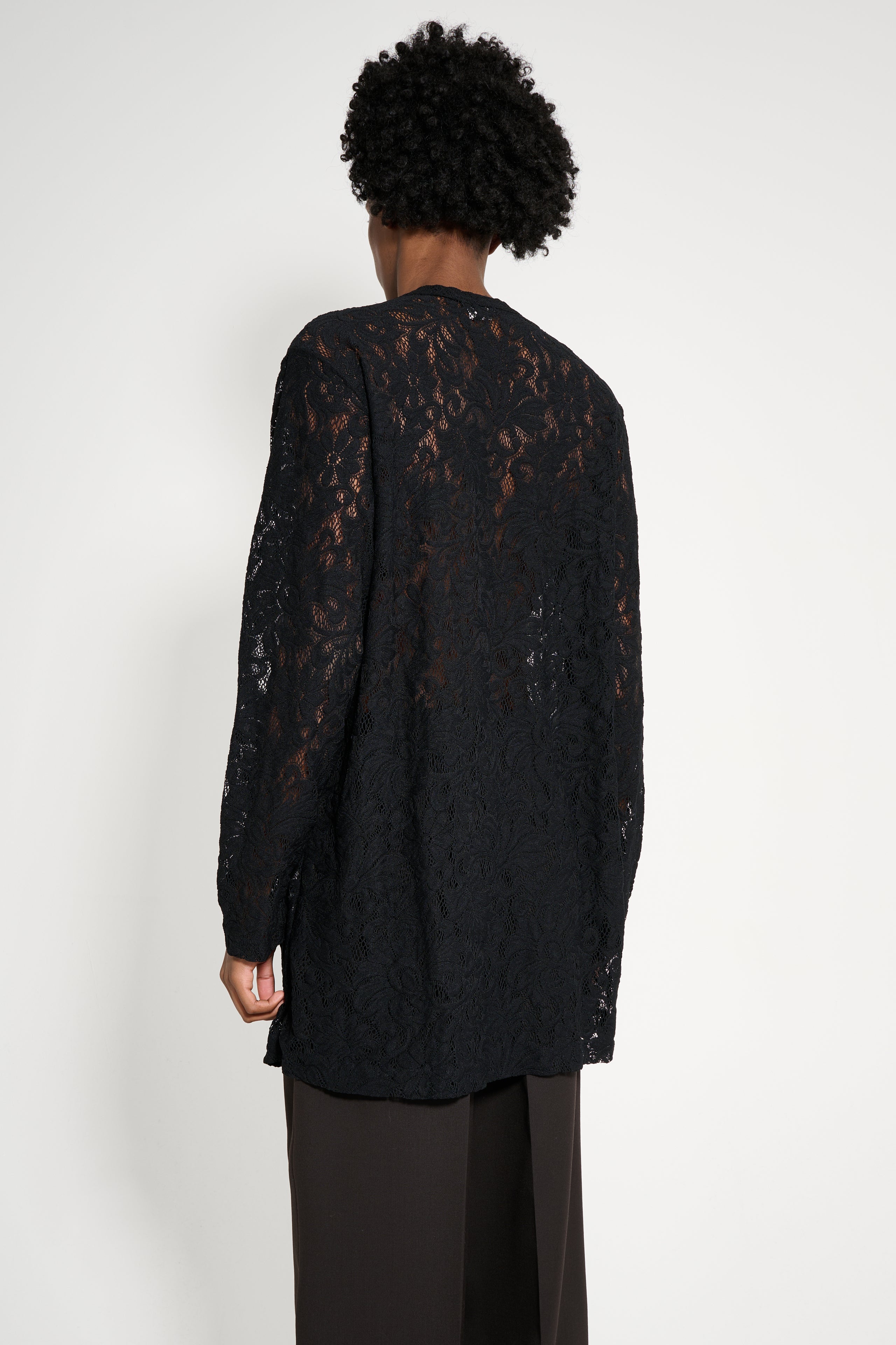 Comme des Garçons Homme Plus Lace Long Sleeve T-shirt Black