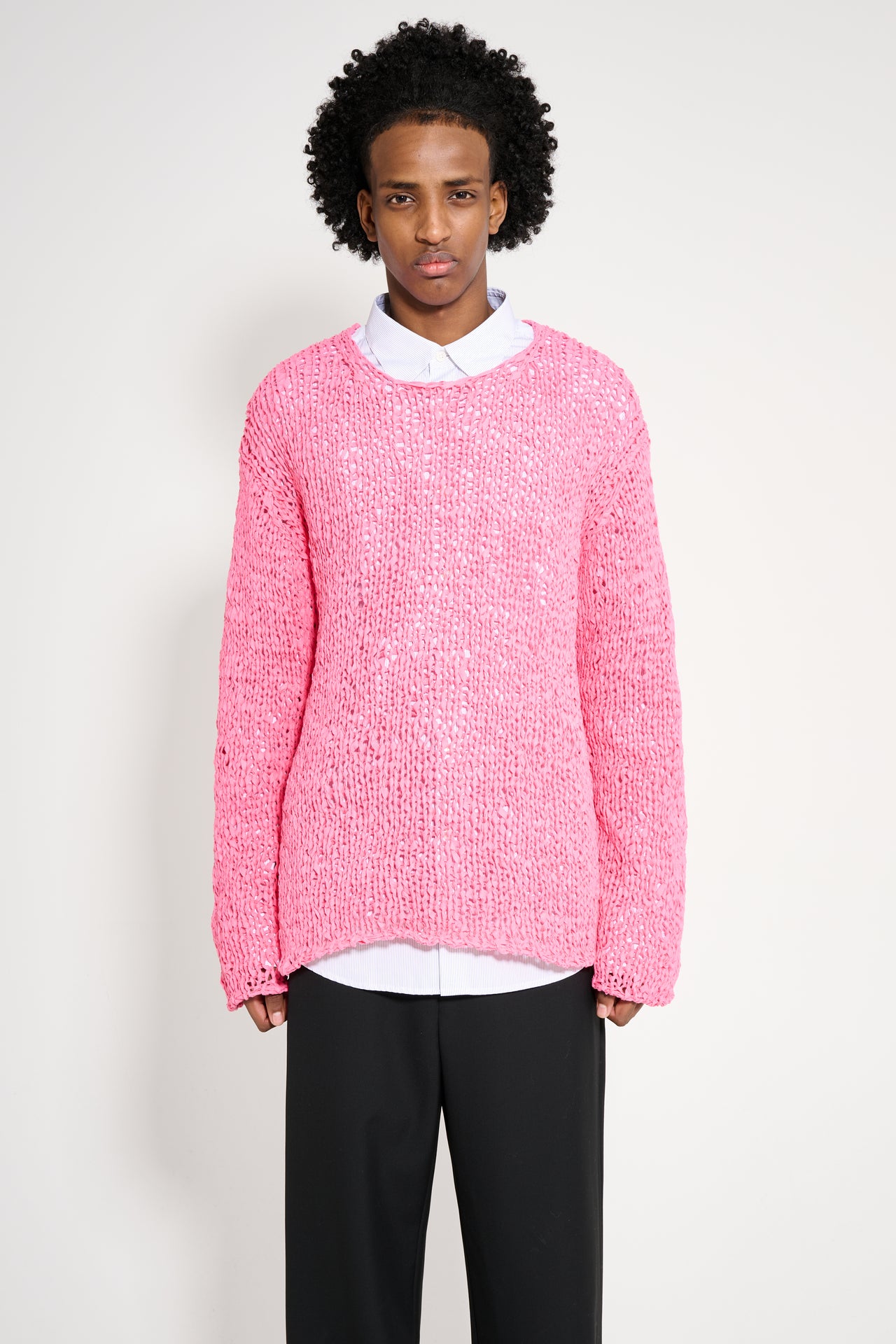 Comme des Garçons Homme Plus Loose Knit Sweater Pink