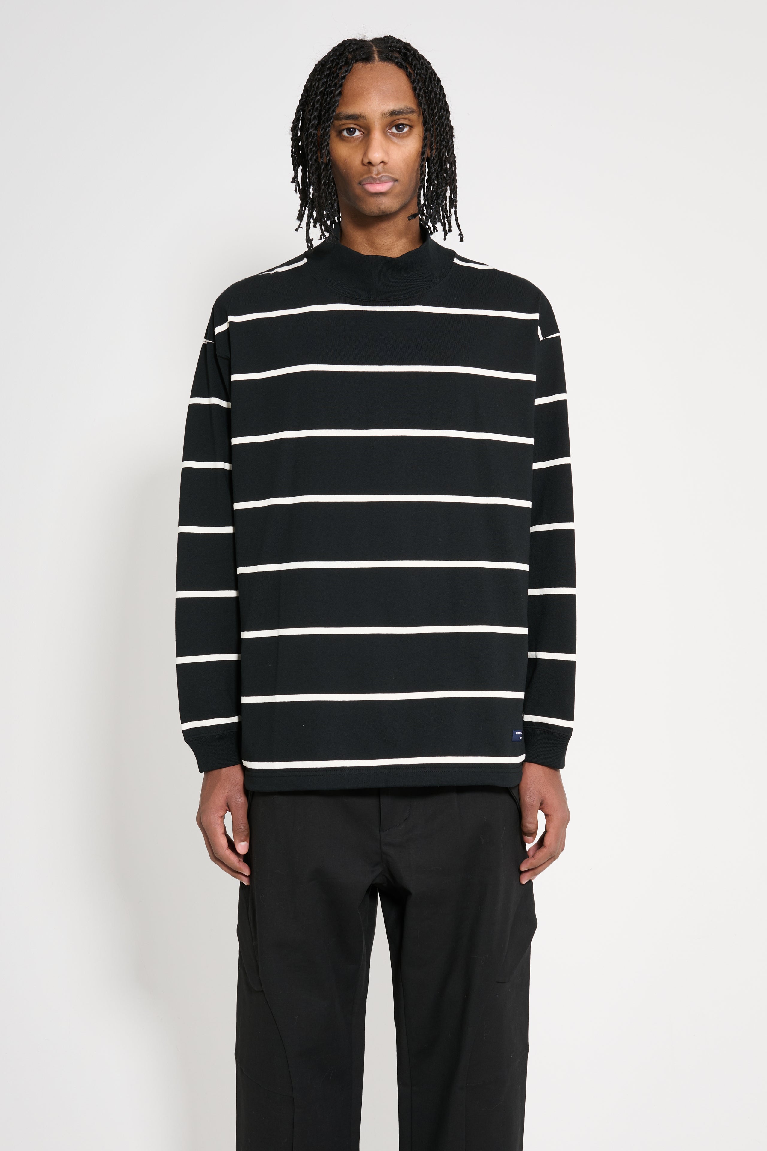 Comme des Garçons Homme Mock Neck Long Sleeve Black / Off-White