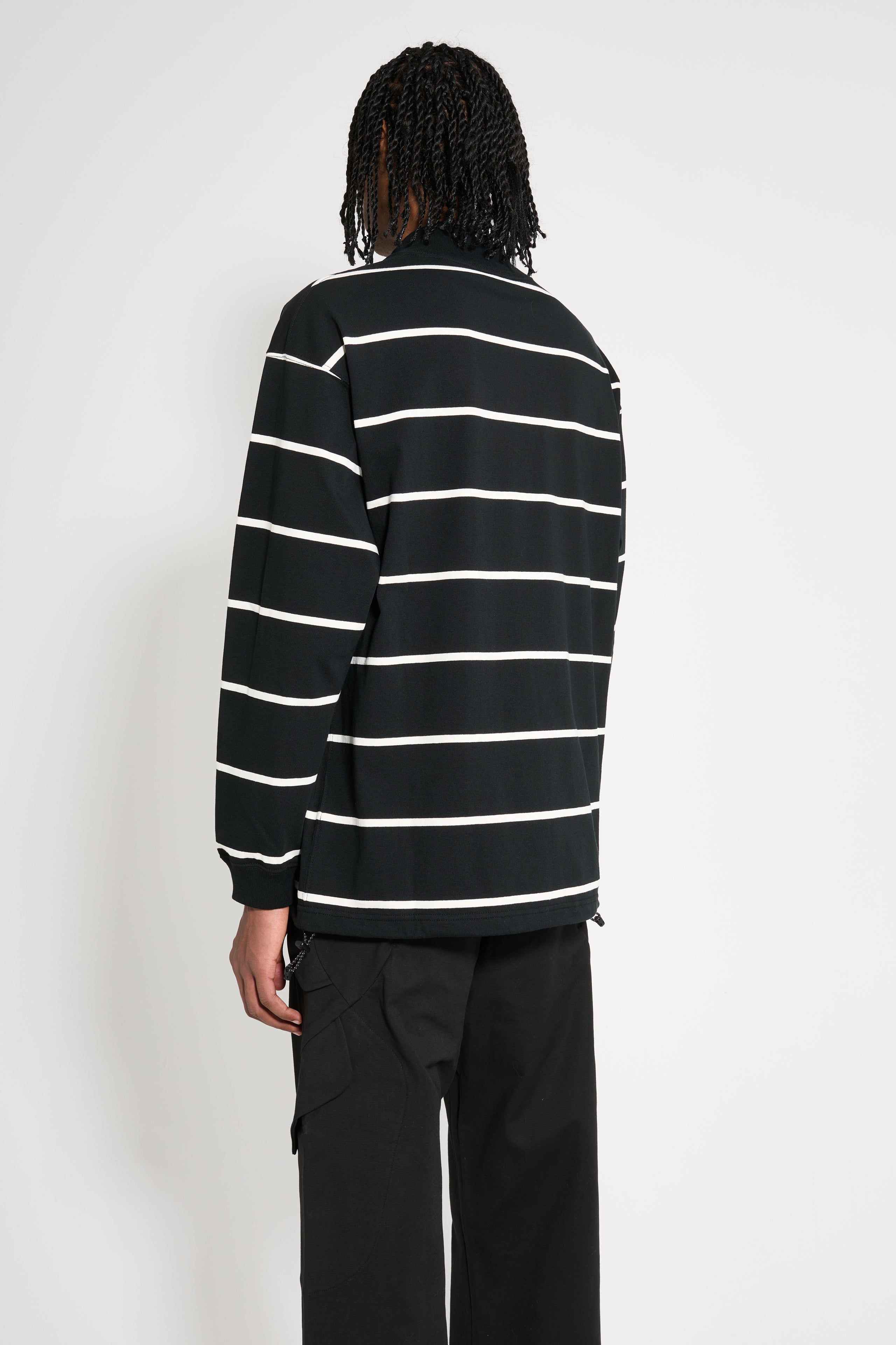 Comme des Garçons Homme Mock Neck Long Sleeve Black / Off-White